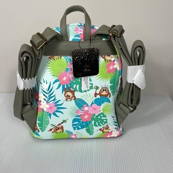 Disney Loungefly mini backpack Moana Pua Hei Hei Kakamora tropical floral NWT main image 6